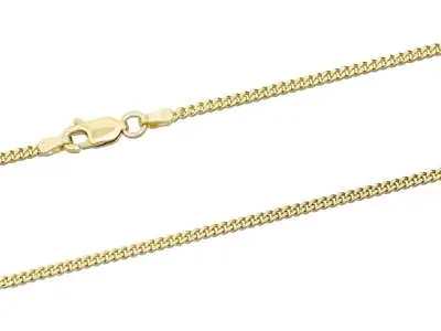 9ct Yellow Gold Diamond Cut Curb Chain 16 /18 /20 /22 /24  Necklace Solid Gold • £210.09