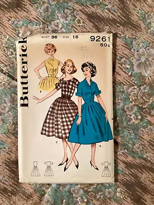 Vintage Butterick Dress Sewing Pattern Size 16 Bust 36 • $10