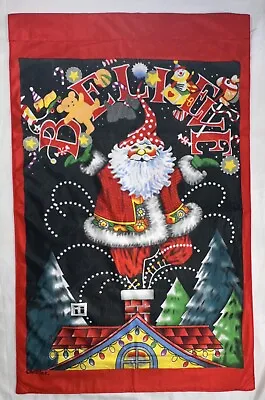 Vintage Mary Engelbreit Christmas Santa Believe Large Outdoor Flag 23” X 36 1/2” • $19.95