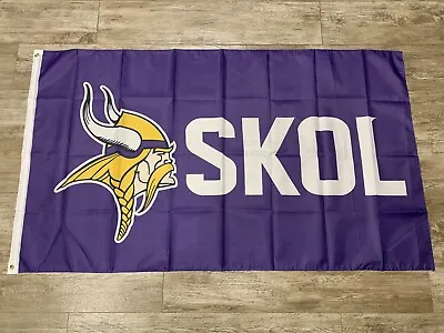 MINNESOTA VIKINGS FLAG 3'X5' NFL SKOL BANNER: FREE SHIPPING From CA • $19.88