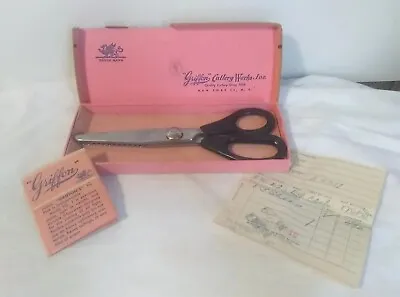 Pinking Shears Scissors Original Box With Receipt Vintage Griffon Tru-Pink READ • $5.97