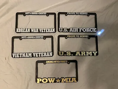 License Plate Frame Military Proud To Serve U.s. Army Gold Black Made In Usa • $8.96