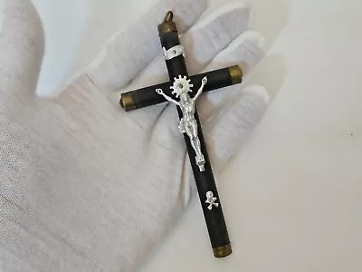 ANTIQUE CROSS SKULL MEMENTO MORI PENDANT CRUCIFIXES RELIGION RARE ! No.ЮH199 • $28