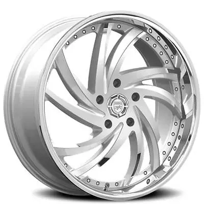 $2709 • Buy (4) 22  Staggered Lexani Wheels Turbine Silver With SS Lip Rims(B41)