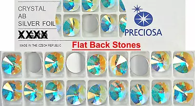 Crystal AB Coated Genuine Preciosa Czech MC RIVOLI FLATBACK Stones 16mm 12pcs • $8.99