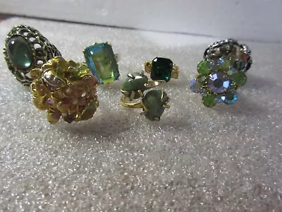 Vintage Lot Of 7 Costume Expandable Rings Jewelry • $9.99