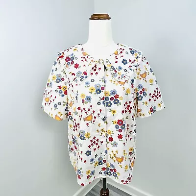 $24.49 • Buy Princess Highway Womens Shirt Top Peter Pan Collar Chicken Floral Print Size 12