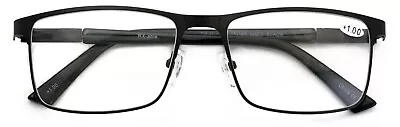 Men Premium Optical Frame Wide Large Head Reading Glasses Rectangular Metal 144M • $18.95
