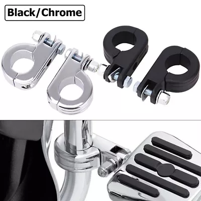 Motorcycle Highway Crash Bar Mount Foot Peg Clamp 1.25  32mm For Harley Touring • $19.69