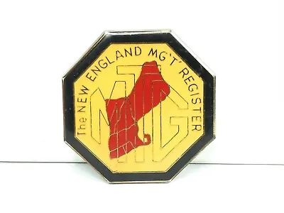 Vtg New England MG T Register BELT BUCKLE Badge Car Logo Acrylic Metal By Tamara • $19.99