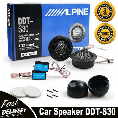 Pair Alpine DDT-S30 360W 2.5CM 1  Soft Dome Balanced Car Audio Speakers Tweeters • $16.89