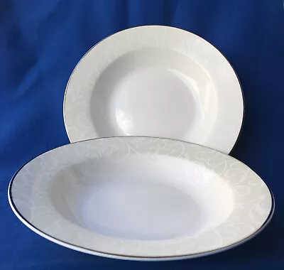 Mikasa SALAD BOWL Plates Parchment Modern Fine China 8 1/2  Set Of 2 • $26.98