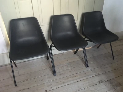 £60 • Buy Three Retro Robin Day Design Polyside Chairs For Hille / Stacks For Storage
