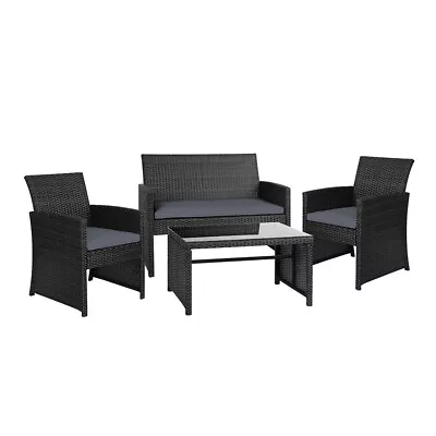 $357.12 • Buy Gardeon 4 PCS Garden Furniture Outdoor Lounge Setting Dining Set W Storage Cover