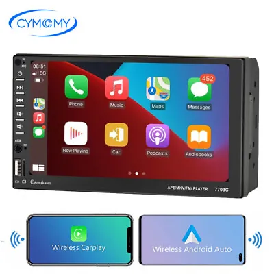 Double 2 Din 7  Car Stereo Radio Apple Carplay&Android Auto Bluetooth MP5 Player • $34.89