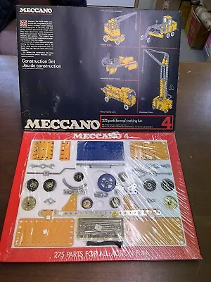 Vintage Meccano Set 4 1975 Still Sealed In Box With Manual Etc • £95