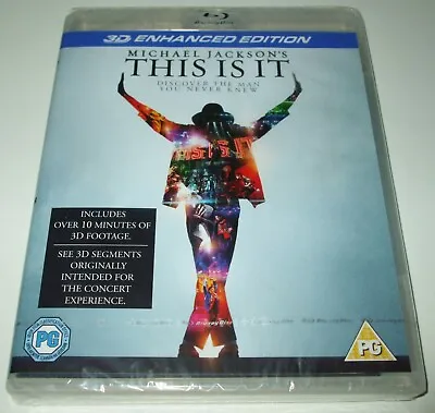 Michael Jackson THIS IS IT 3D Blu-Ray Promo NEW & SEALED Thriller UK A/B/C - 3 D • £14.99