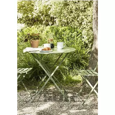 New! Pottery Barn 30” Fermob Folding Bistro Round Dining Table Steel In White • $425.60