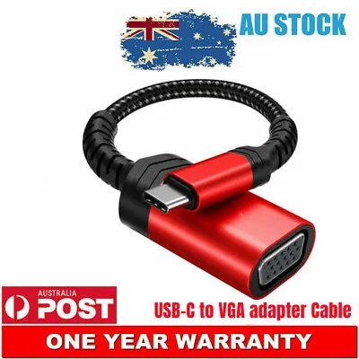 USB C To VGA Adapter USB3.1 TypeC Male To VGA Female Converter Cable For Macbook • $17.09