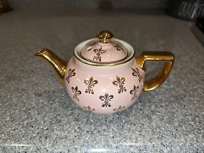 Hall China Pink Gold Label Fleur De Lis Boston Teapot   • $40