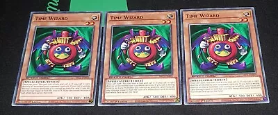 Yu-gi-oh! TCG 3x Time Wizard SBC1-ENB03 X3 COMMON YUGIOH! LIGHT SPELLCASTER NM • $6