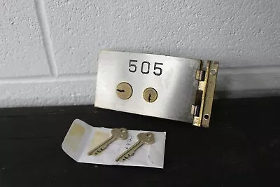 $30 • Buy Vintage Diebold Safe Deposit Box Lock W/ Key & Hinge Safety Door- Medium