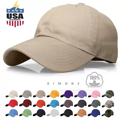 Baseball Cap Cotton Solid Plain Men Women Ball Hat Dad Hat Polo Washed Ball PC • $8.69