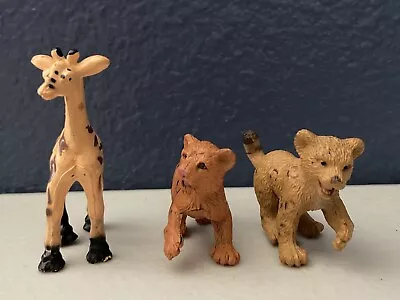 Safari Ltd. Miniature Figurines Lot Of 3 Tiger Leopard Giraffe Wild Animal • $7