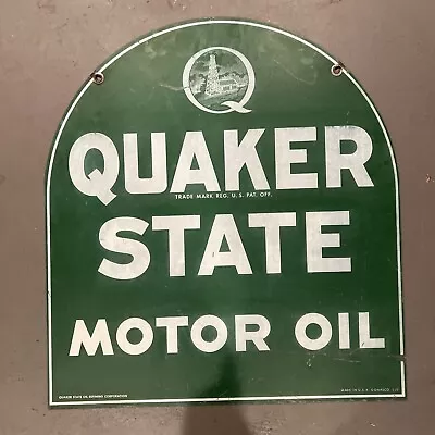 Vintage Original 1977 Quaker State Motor Oil Tombstone Sign • $400