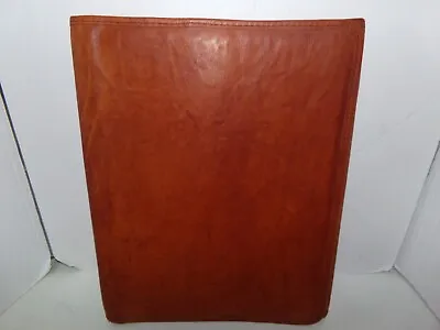 Vintage Trifold Brown Genuine Leather Organizer Portfolio Made In Italy • $45