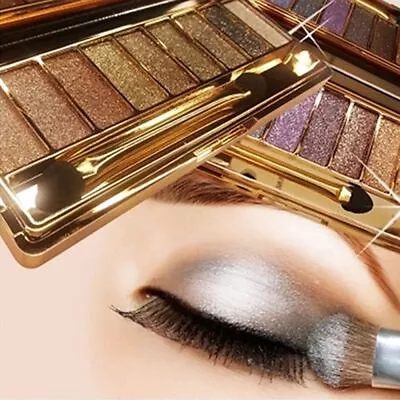 9 Colors Sexy Shimmer Eyeshadow Eye Shadow Palette & Makeup Cosmetic Brush Set • $11.85