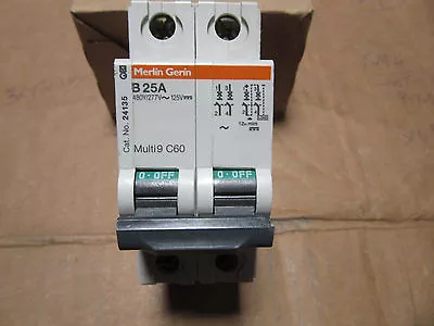 Merlin Gerin 24135 Circuit Breaker 2 Pole 25 Amp 480Y/277V Multi9 C60 NEW!!! • $17.95