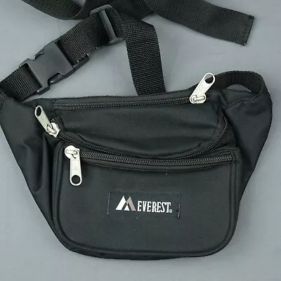 Everest 3 Pocket Fanny Pack Waist Bag Black • $9.99