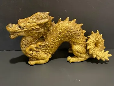 Vintage Ceramic Oriental Dragon Statue Gold Painted Year Of The Dragon • $35