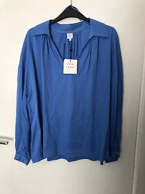 $10 • Buy John Lewis And Partners Blue V Neck Collar Shirt Size 14 $144.99 CN