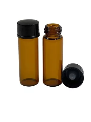 720 Pcs 15mmX45mm [1 Dram 4ml] AMBER Glass Vials With Plastic Cone Liner Cap • $149.99