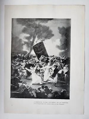 Old Vintage Print Connoisseur 1902 A Carnival Scene Entierro De La Sardina • £7