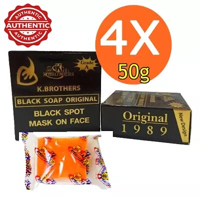 K Brothers Soap Orange Anti Aging Reduce Acne Black Spots Clear Smooth 50g X4 • $17.50