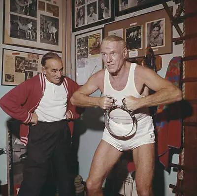 Dancer And Bandleader Victor Silvester Exercising At The Mic 1960s Old Photo • $9