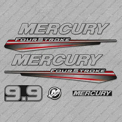 Mercury 9.9 Hp Four Stroke 2013-2017 RED Outboard Engine Decals Sticker • $35.99
