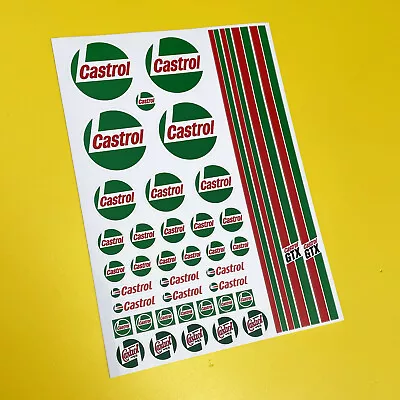 RC CASTROL 1/18 Scale 18th Vintage Classic Race Style Stickers Decals  • £6.95