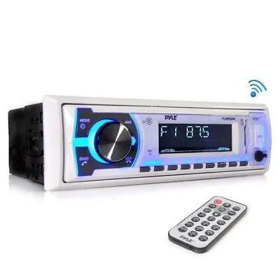 Pyle PLMRB29W Pyle Marine Bluetooth Stereo Radio Music Streaming White • $38.99