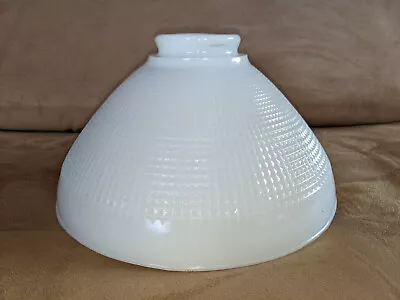 Vintage Milk Glass Torchiere Lamp Shade Waffle 10  Diameter 2.75  Fitter 824160 • $24.99