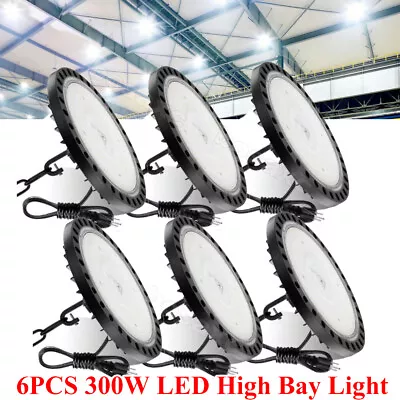 6 Pack 300W UFO Led High Bay Light Factory Warehouse Commercial Led Shop Lights • $199.83