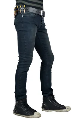 Kill City Rocker Needle Fit Skinny Stretch Gothic Punk Stage Jeans Pants Biker • $54.99