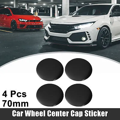 4pcs 70mm Car Wheel Center Hub Caps Universal Emblem Sticker Black • $12.82