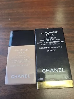 Chanel Vitalumiere Aqua Ultra-light Skin Perfecting Makeup Spf15 60 Beige • $49.99