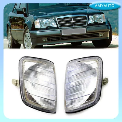 1 Pair Corner Lamp Turn Signal Light For Benz W124 W202 E420 E500 1986-1993 • $35