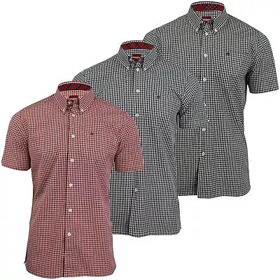 Merc London Mens Terry Gingham Check Shirt - Short Sleeed • £34.99