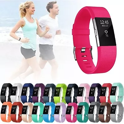 For Fitbit Charge 2 Band Wristband Replacement Silicone Watch Wrist Sports Strap • $8.49